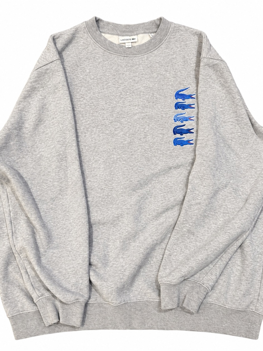 Lacoste 2XLT Gray Sweatshirt Blue Alligator Anniversary Edition NWOT